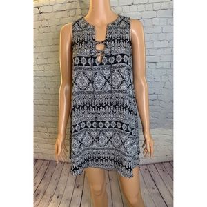 Pq la size small black and white boho tribal print paisley Sleeveless Dress